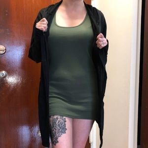 Tie sweater with hood in Black